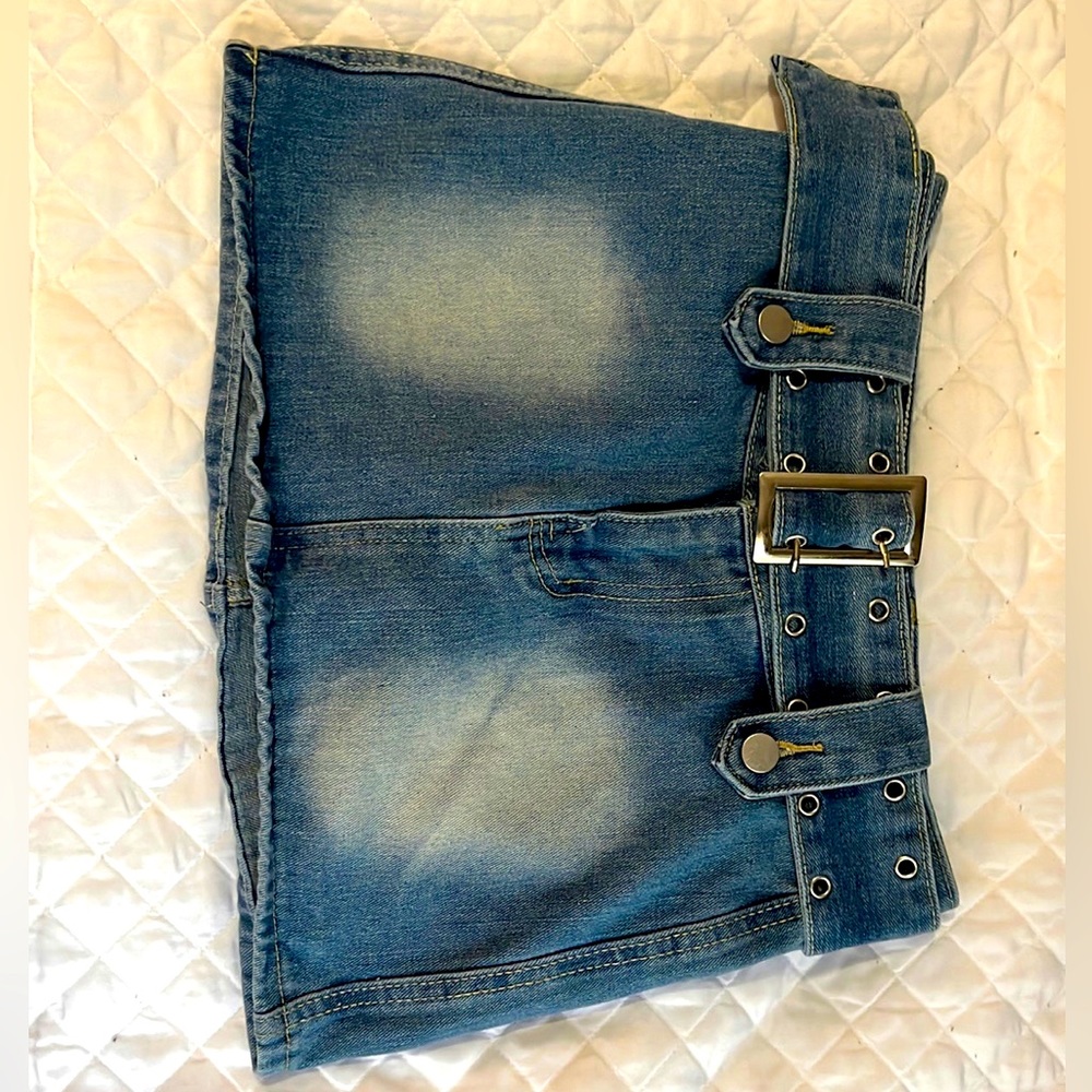 Denim mini skirt